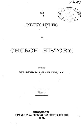 The Principles of Church History