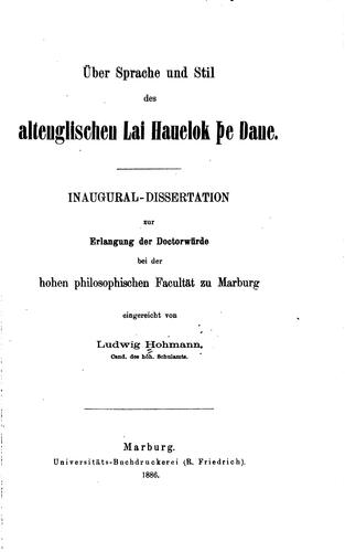 Über Sprache und Stil des altenglischen Lai Hauelok Þe Dane