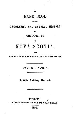 A Hand Book of the Geography and Natural History of the Province of Nova ..
