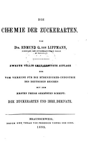Die Chemie der Zuckerarten