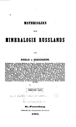 Materialien zur Mineralogie Russlands