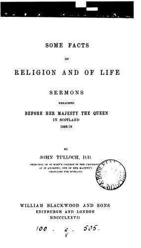 Some facts of religion and of life, sermons