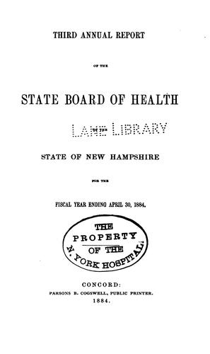 Report of the State Board of Health of the State of New Hampshire. 1933/34