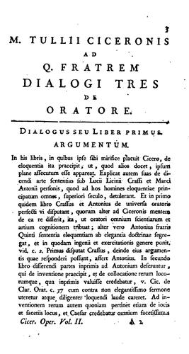 M. Tullii Ciceronis Opera ad optimas editiones collata: Praemittitur vita ex Plutarchi graeco ..