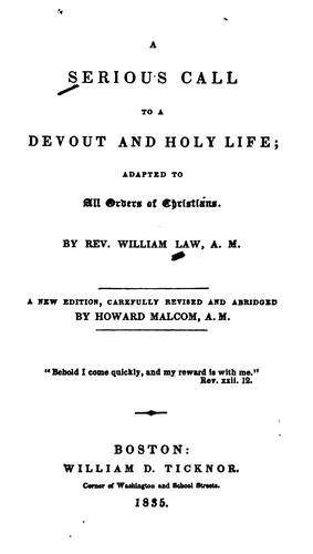 A serious call to a devout and holy life