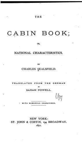The Cabin Book: Or, National Characteristics