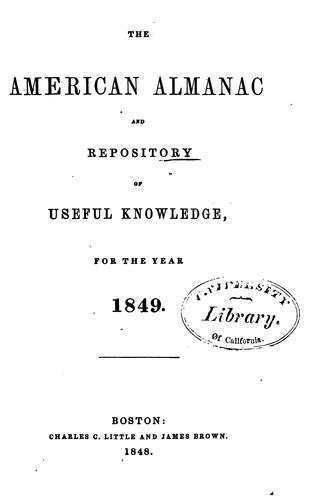 The American Almanac and Repository of Useful Knowledge