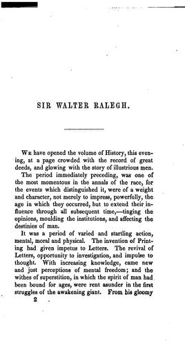 Discourse on the Life and Character of Sir Walter Ralegh