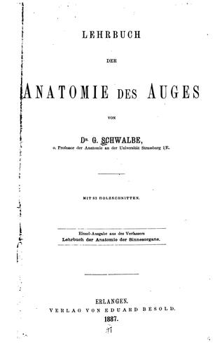 Lehrbuch der Anatomie des Auges