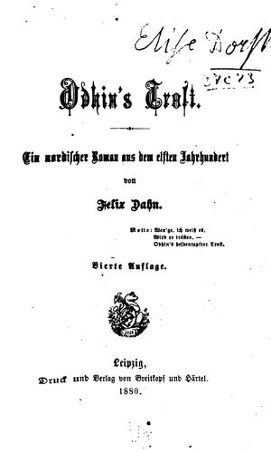 Odhin's Trost: Ein nordischer Roman aus dem elften Jahrhundert