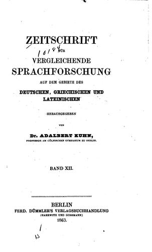 Zeitschrift für vergleichende Sprachforschung