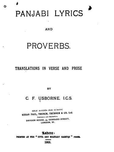 Panjabi Lyrics and Proverbs