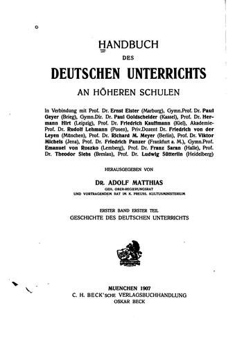 Geschichte des deutschen Unterrichts