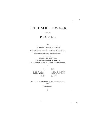 Old Southwark and Its People ..