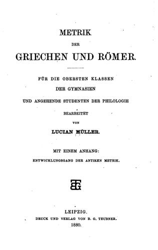 Metrik der Griechen und Römer