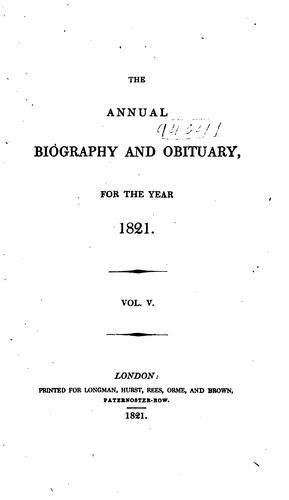 The Annual Biography and Obituary
