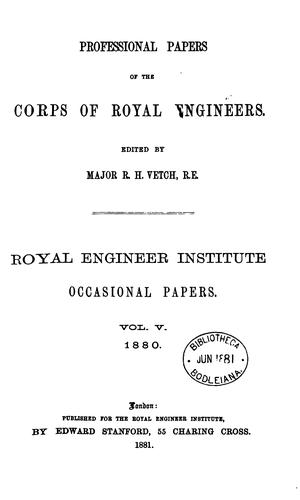 Professional Papers of the Corps of Royal Engineers