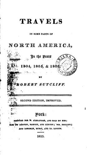 TRAVELS IN SOME PARTS OF NORTH AMERICA