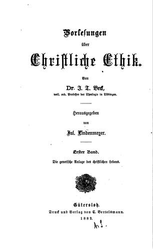 Vorlesungen über christliche Ethik