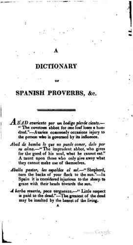 A dictionary of Spanish proverbs, tr., with illustr. from the Lat., Span ..