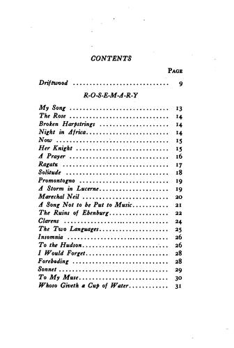 Driftwood: And Other Poems