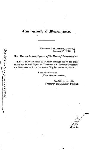 Report of the Treasurer and Receiver-General of the Commonwealth of ...
