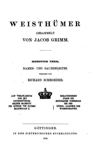Weisthümer