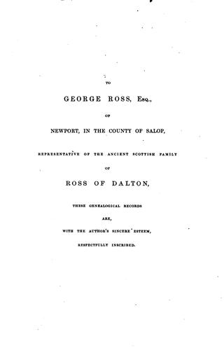 A genealogical account of the Rosses of Dalton, in the county of Dumfries