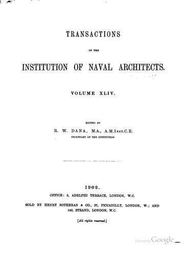 Transactions of the Royal Institution of Naval Architects