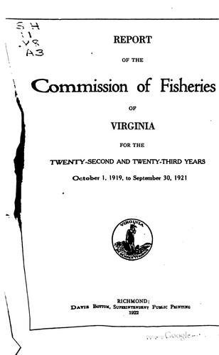 Report of the Commission of Fisheries of Virginia