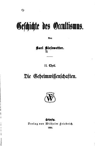 Die Geheimwissenschaften
