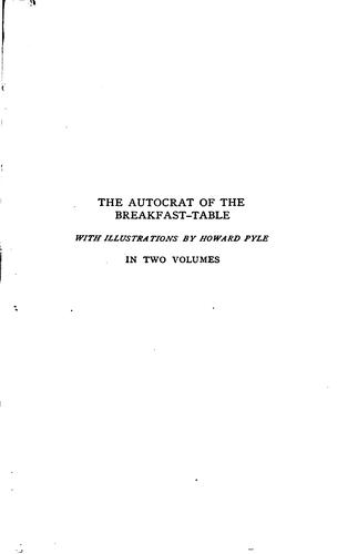 The autocrat of the breakfast table