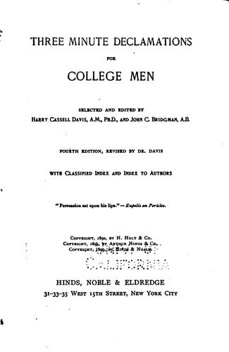 Three minute declamations for college men