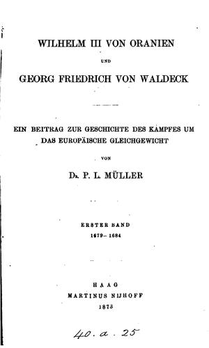 Wilhelm III von Oranien und Georg Friedrich von Waldeck: Ein Beitrag zur ..
