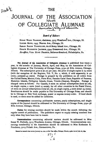 The Journal of the Association of Collegiate Alumnae
