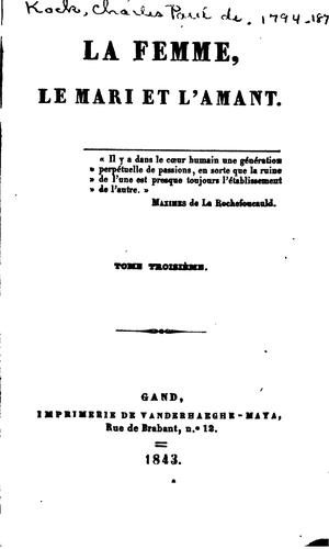 La femme, le mari et l'amant..