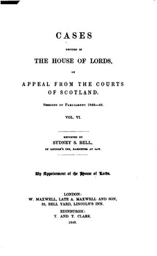 Cases Decided in the House of Lords