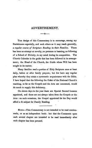 Commentary on the holy Gospels and the Acts of the Apostles