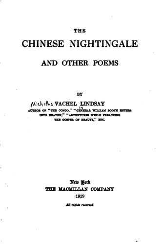 The Chinese Nightingale: And Other Poems