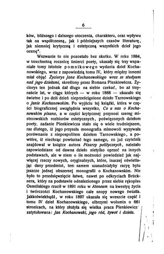 Jan Kochanowski w świetle dotychczasowych wynikoẃ krytyki historyczno-literackiej