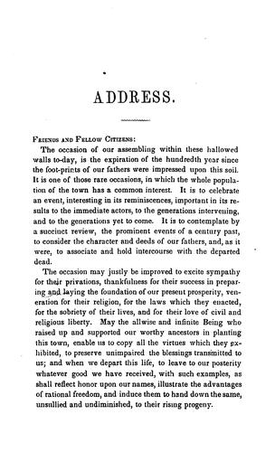 An Address, Delivered at Buxton, Maine, in the Congregational Meeting-house: Being the First ..