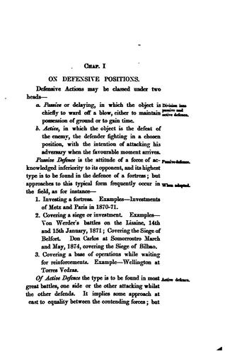 Defence and attack of positions and localities, lectures