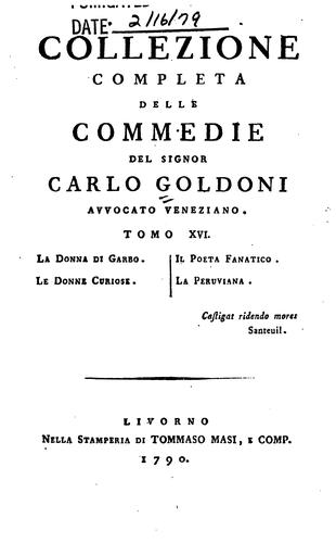 Collezione completa delle commedie del signor Carlo Goldoni ..