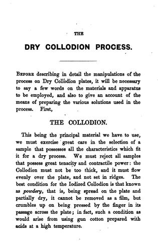 The dry collodion process
