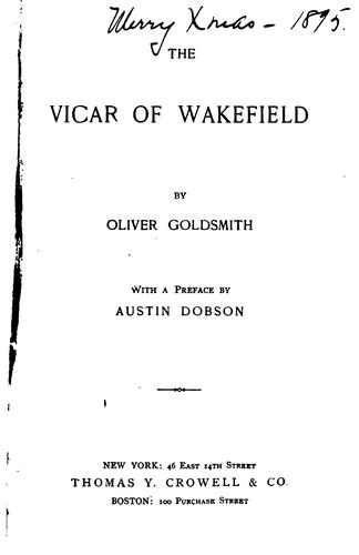 The Vicar of Wakefield: A Tale