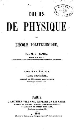 Cours de physique de l'École polytechnique