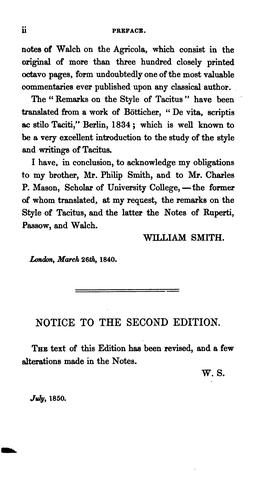 Germania, Agricola and First Book of the Annals: With notes from Ruperti, Passow, Walch, and ..