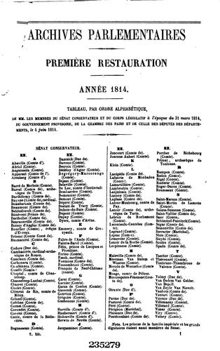Archives parlementaires de 1787 à 1860