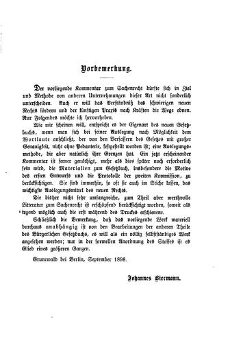 Das Sachenrecht des bürgerlichen Gesetzbuchs