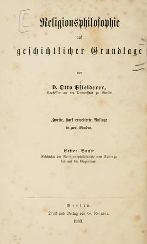 Religionsphilosophie auf geschichtlicher Grundlage
